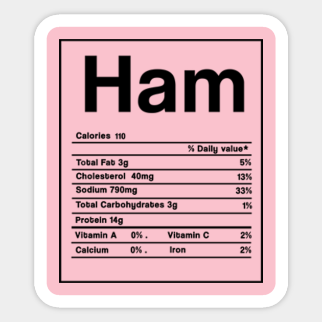 Ham Nutrition facts Food Funny Christmas Thanksgiving Gift Ham